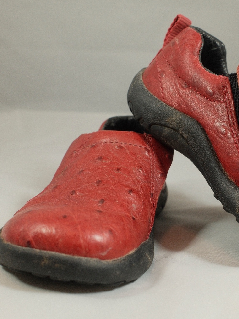 Roper Toddler Size 7 Red Faux Ostrich Western Slip On Shoes
